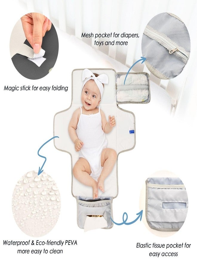 WELLDAY Black Cactus Portable Diaper Changing Pad - Waterproof Foldable Baby Diaper Changing Pad with Built-in Pillow, Travel Diaper Changing Mat for Newborn Baby - Image 3